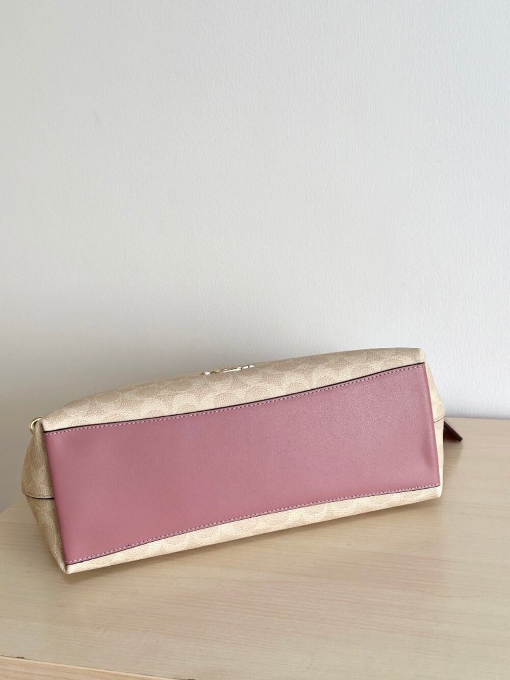 COACH Laurel Canvas Cream Pink Leather Shoulder Bag - Picture 5 of 9